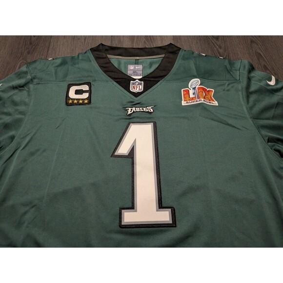 Jalen Hurts Philadelphia Eagles #1 2025 Bowl Patch Stitched Jersey XXL 2XL - Picture 2 of 3